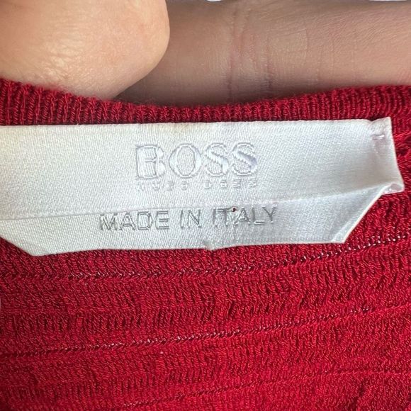 Hugo BOSS Knit blend Frida dress in Pomegranate, size Medium - Picture 8 of 9